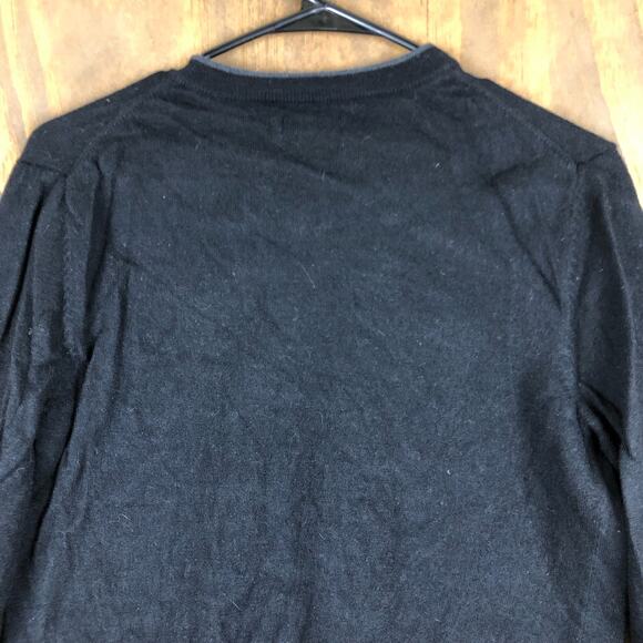 Daniel Hechter Paris Mens Sweater Black V Neck 100% Merino Wool Small - Picture 11 of 12